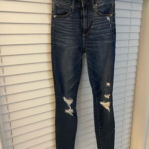 Abercrombie & Fitch Dark Blue Distressed Skinny Jeans
